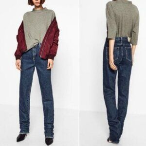 ZARA Trafaluc NEW Jeans Women's 6 Slouchy Ruched Extra Long NWT